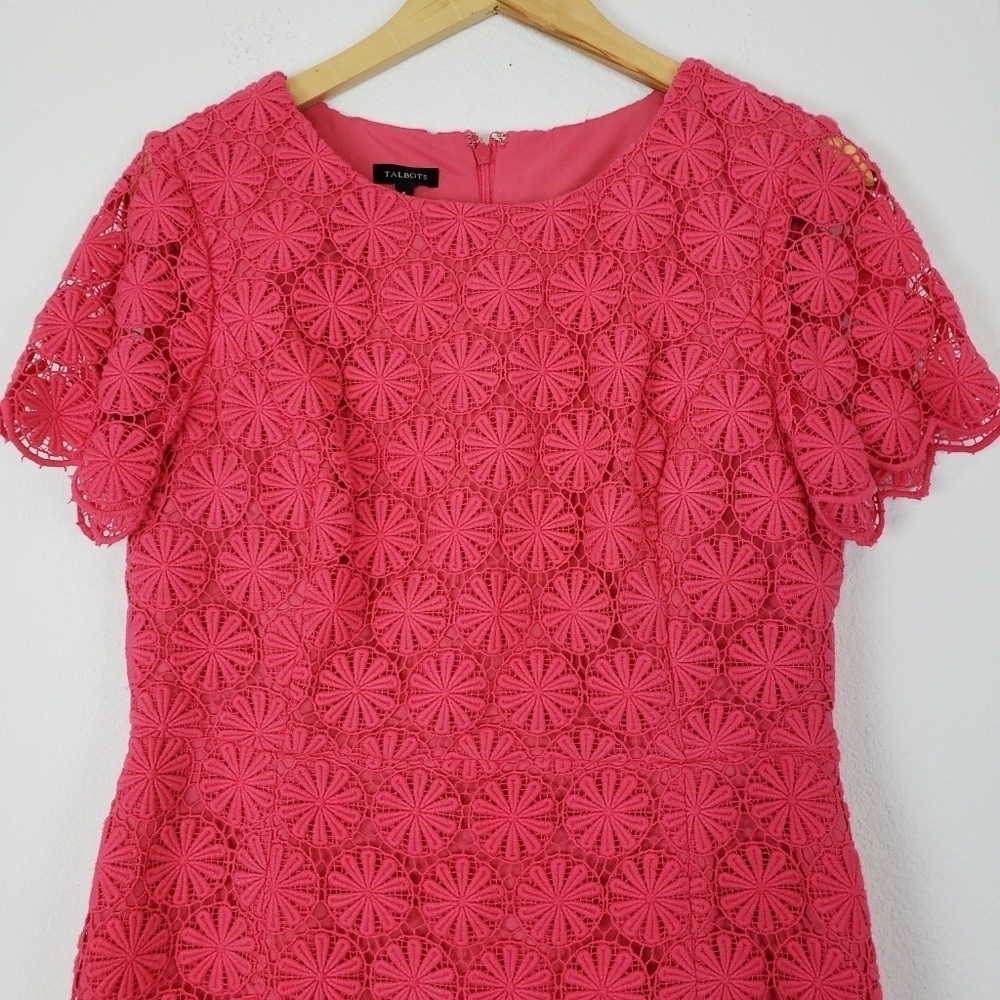 Talbots pink floral eyelet lace dress - Picture 8 of 10